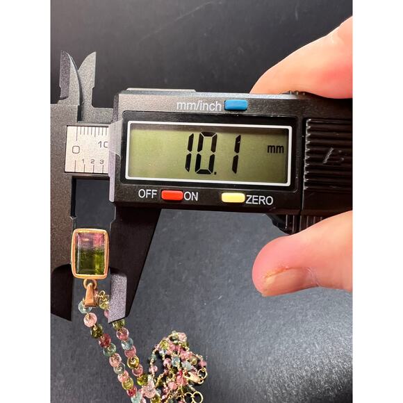 Vintage 14k & 18k gold watermelon tourmaline pendant necklace - Picture 16 of 16